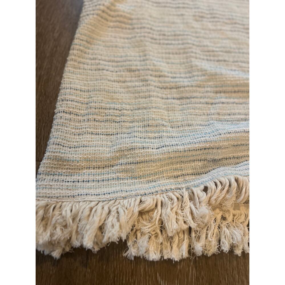 Something Navy Piper Fringe Dress Boho Tasseled Knitted Midi Cream Medium - Picture 5 of 9